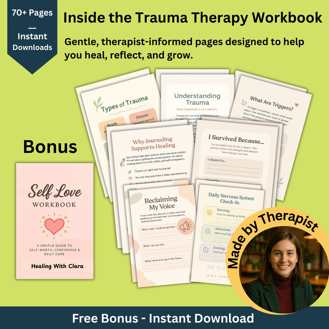 ✨ Trauma Therapy Workbook Bundle – 70+ Guided Pages for Healing, Growth & Self-Discovery