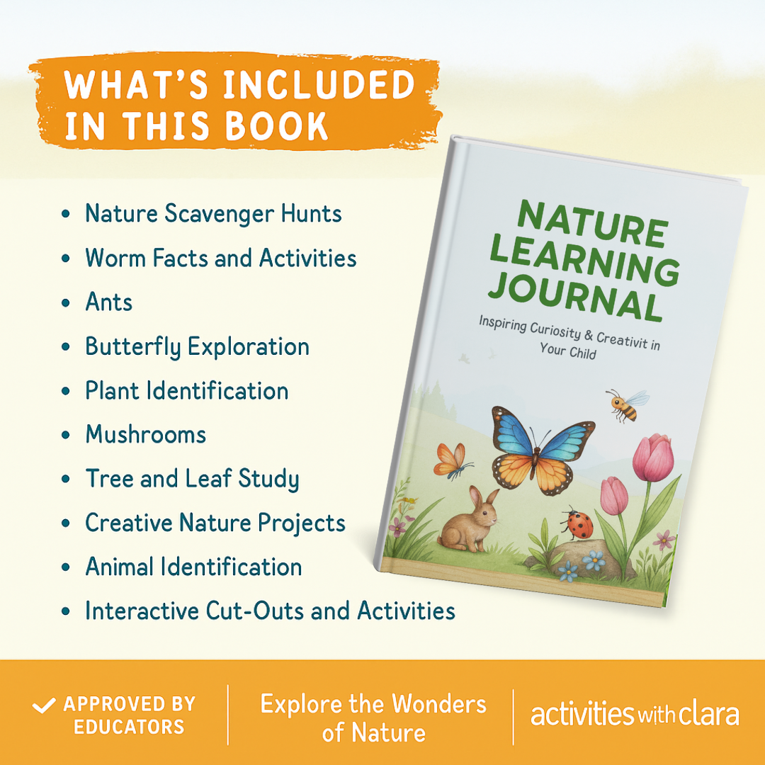 🌿 Nature Learning Journal – Fun & Educational Outdoor Activities for Kids (Scavenger Hunts, Plant & Animal Identification, Creative Projects)