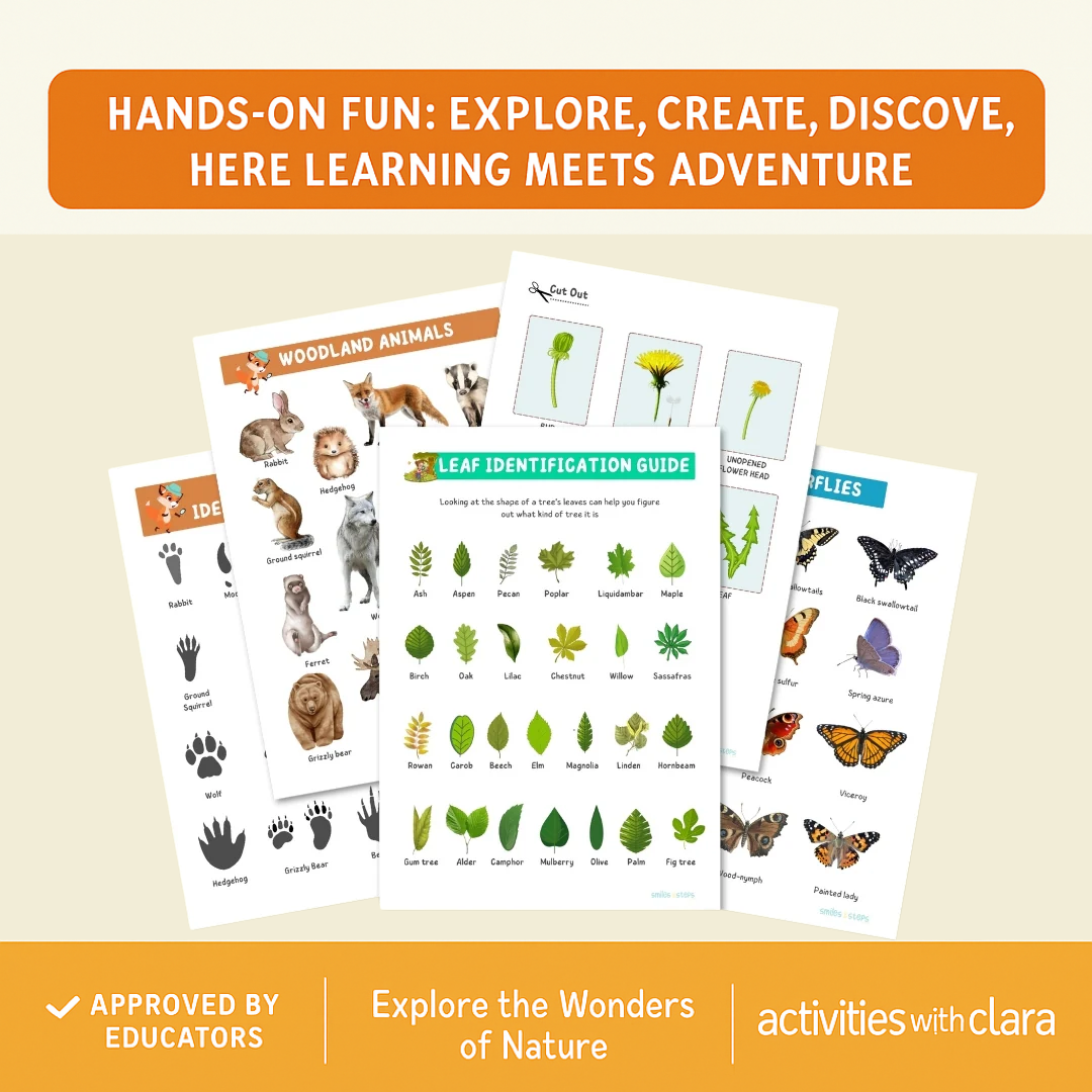 🌿 Nature Learning Journal – Fun & Educational Outdoor Activities for Kids (Scavenger Hunts, Plant & Animal Identification, Creative Projects)