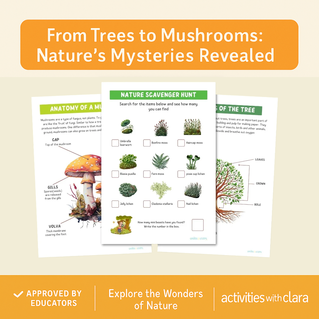 🌿 Nature Learning Journal – Fun & Educational Outdoor Activities for Kids (Scavenger Hunts, Plant & Animal Identification, Creative Projects)